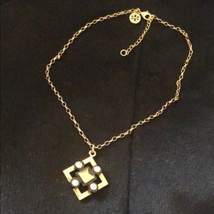 Tory Burch classic gold adjustable necklace